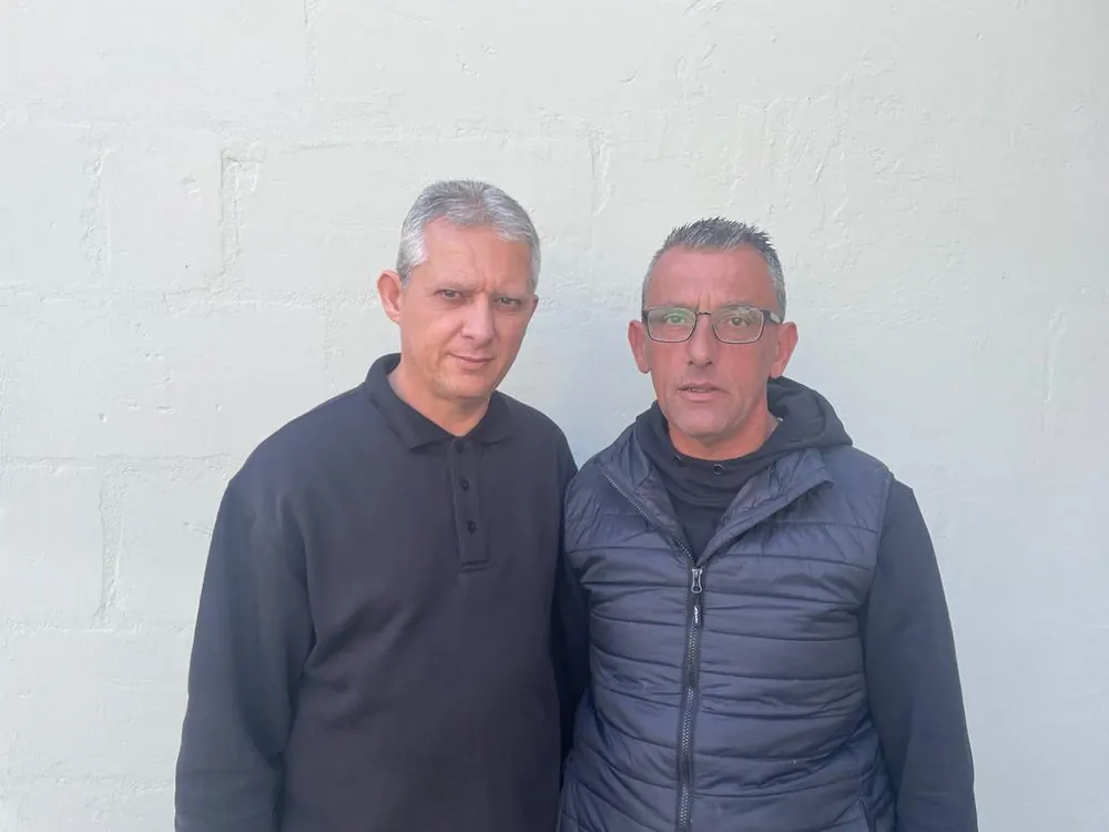 The founders of MSG Car Hire Malta outside their San Gwann premises